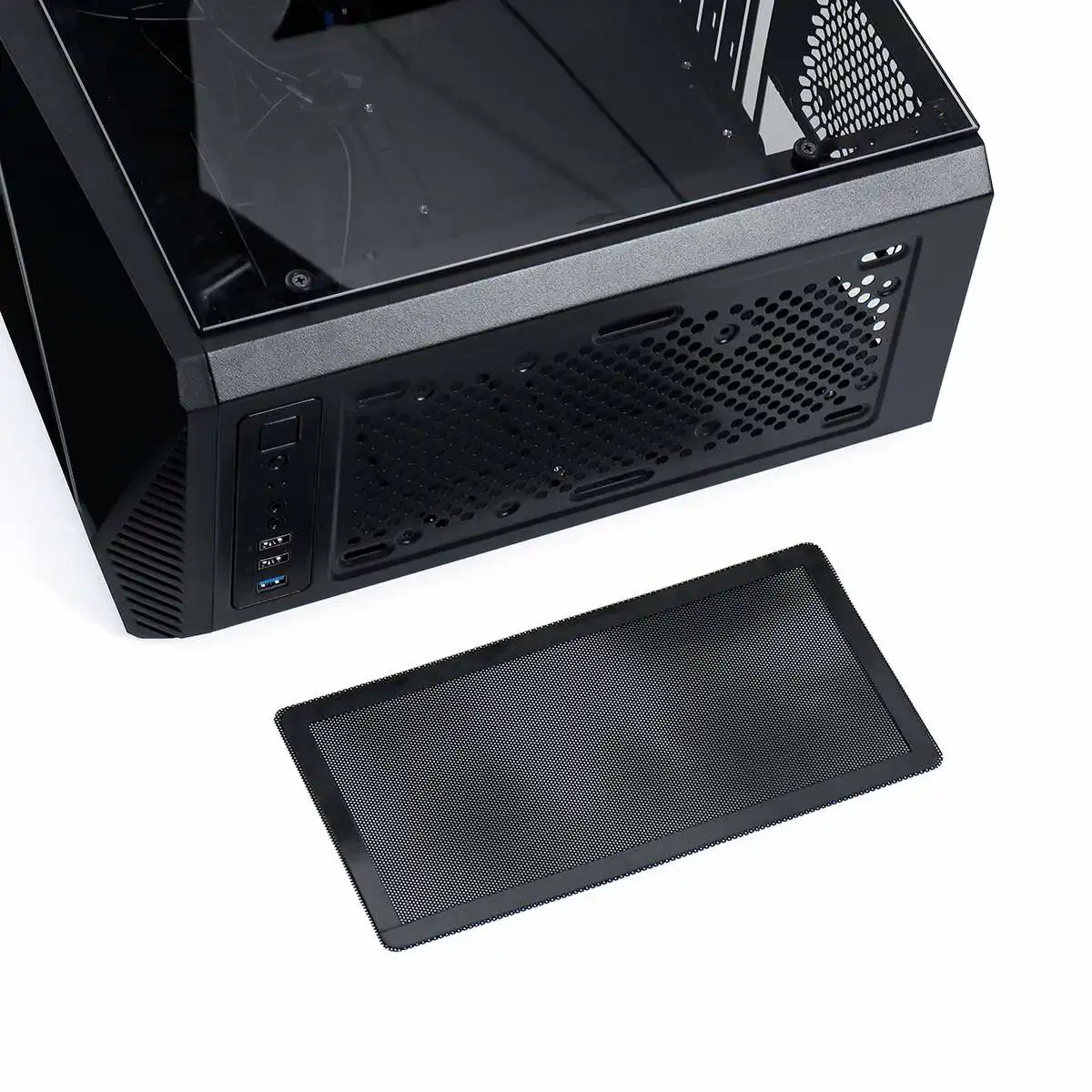 LEORY Transparente чехол для компьютера ПК Игровой ATX аудио с 2 RGB Изменение цвета светильник полоски 350X170X420 мм
