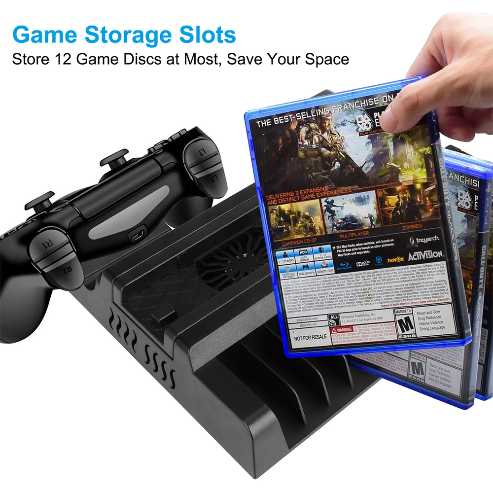 Вертикальная подставка для PS4/Pro/Slim многофункциональный охлаждающий вентилятор