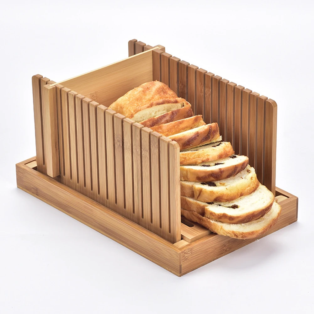 

Easy Clean Cutter Adjustable Width Foldable Portable DIY Accessories Kitchen Tools For Homemade Bamboo Bread Slicer Home Durable
