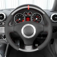 diy anti slip wear resistant steering wheel cover for audi a4 b6 avant a6 c5 a8 d2 tt 8n s3 s4 rs car interior decoration
