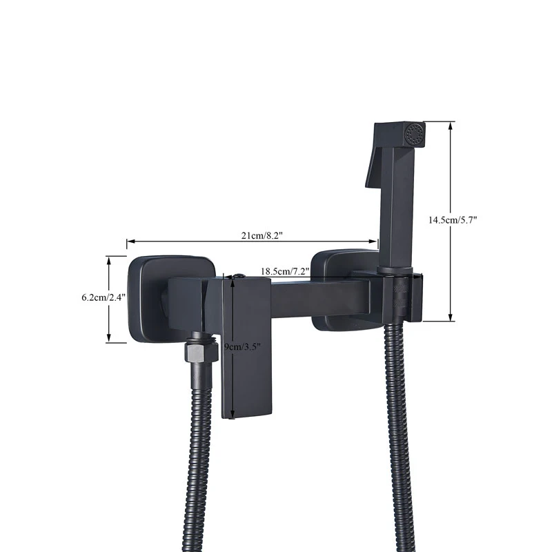 Матовые черные латунные Смесители для биде кран высокого давления душа