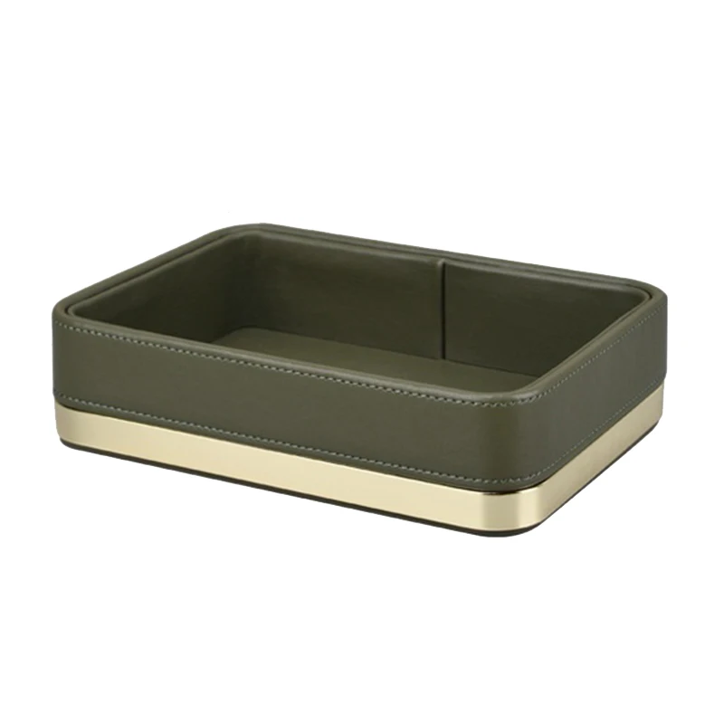 

LBER 21.5*15.5*10cm Leather Storage Tray Rectangular Jewelry Display Board Cosmetic Storage Box Desktop Sundries Decorative Tray
