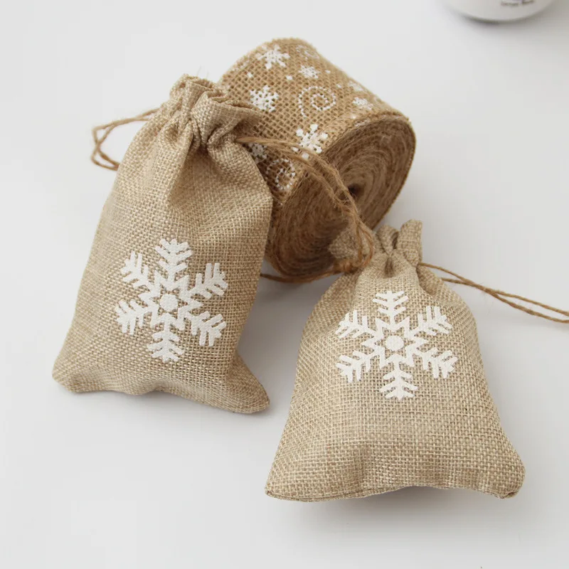 

10pcs Linen Drawstring Bag Gift Packaging Storage Bag Wedding Party Wedding Candy Linen Bag Tote Bag Chritmas Cecoration