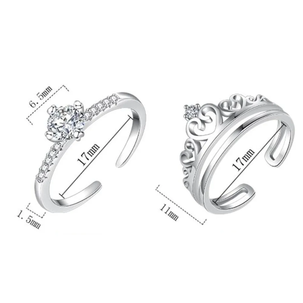 

NEHZY 925 sterling silver new jewelry fashion woman man opening ring gift anniversary wedding engagement crown couple ring