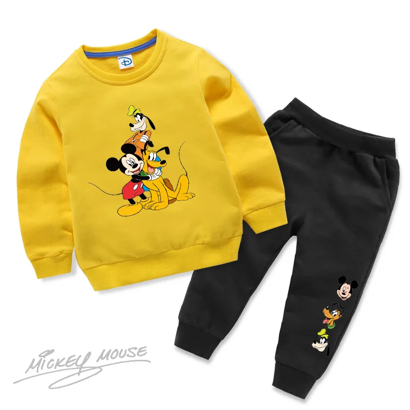 

Autumn Girls Kids Clothes The Mickey Family Sweatshirt&pants Two Piece Tracksuits Spring Teenagers Boys Sport Outfits Set