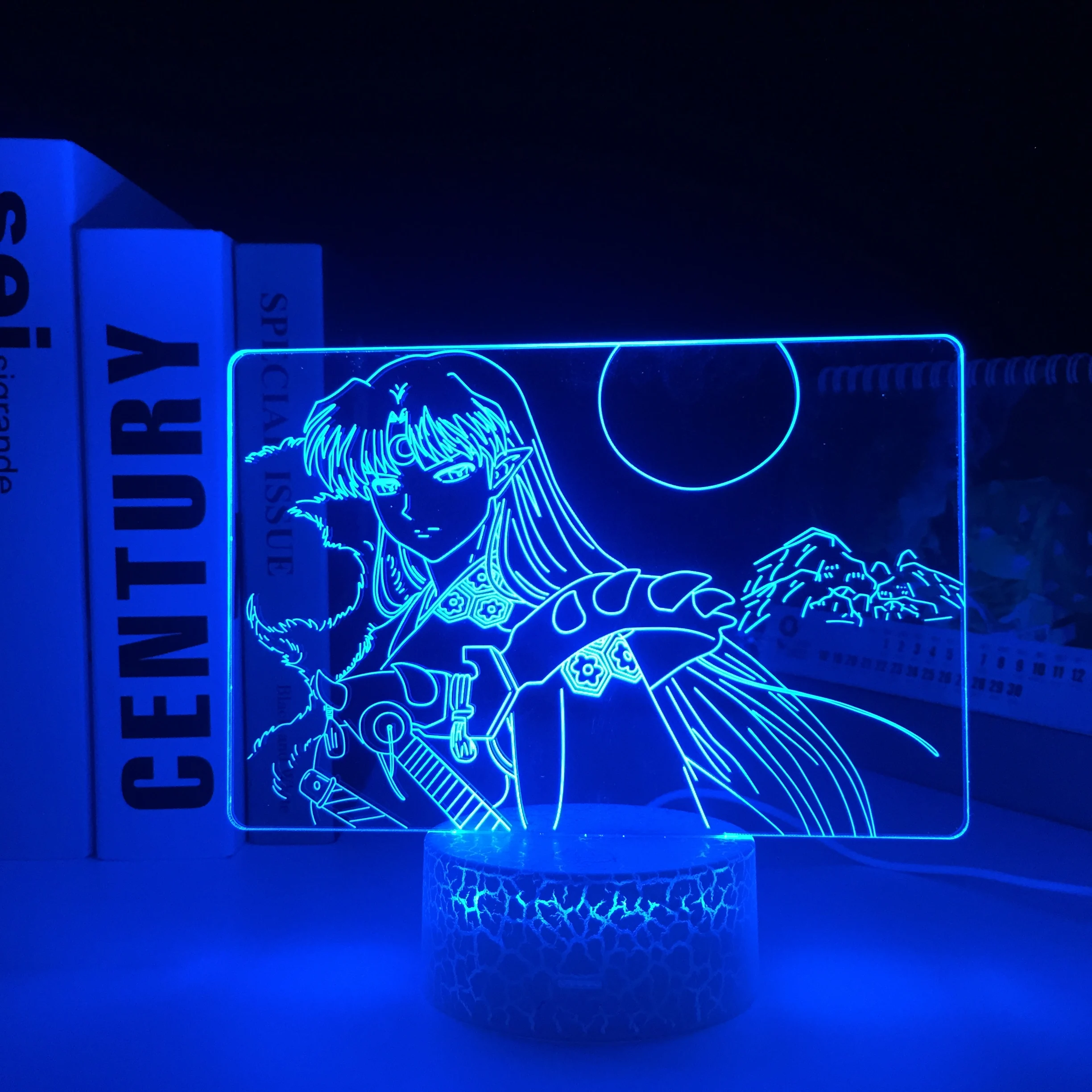 

Inuyasha Anime Figure Sesshomaru LED Light White Base for Kids Bedroom Decor Night Light Brithday Gift Manga Crake Desk 3d Lamp