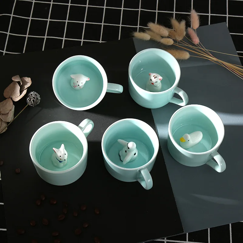 Китай (материк) 3D животных Керамика детская Кофе Чай чашка с кружкой для молока