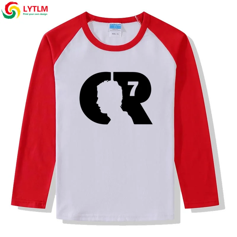 LYTLM Cristiano Ronaldo/Одежда для мальчиков Осенняя футболка с длинными рукавами Детская рубашка для мальчиков CR7 брендовые хлопковые топы для мальчиков, Roupa Menina, зима - Цвет: CXCJ LYCRA Red