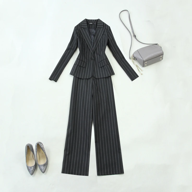 Женский брючный костюм деловая куртка и брюки офисный с брюками одежда для