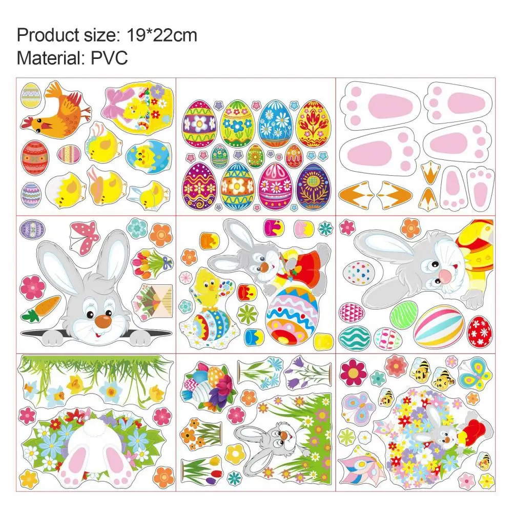 

70% Dropshipping!!9Pcs/Set Sticker Decorative Lovely Rabbit Figure Wall Poster for Suitcase