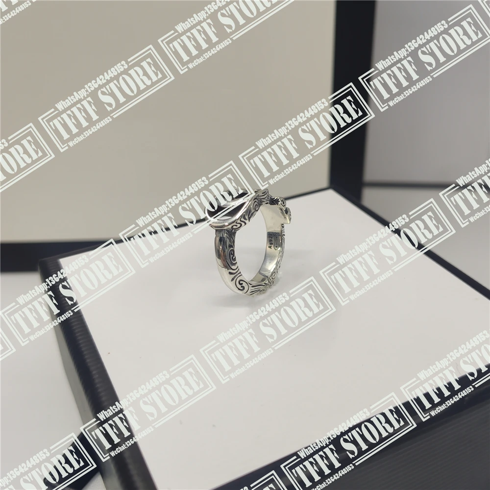 

Web celebrity hot style letters sterling silver ring