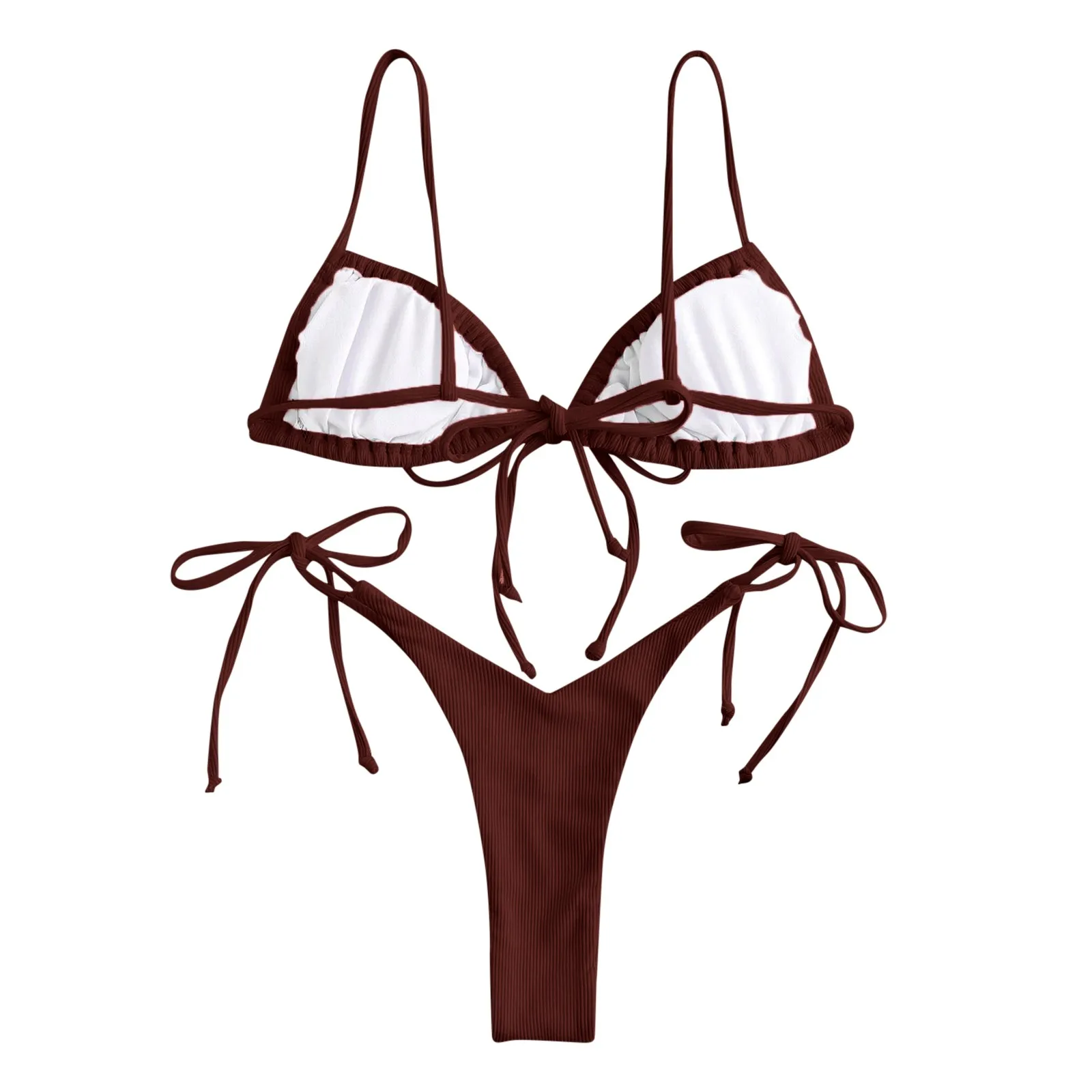 

Sexy Bandeau micro bikini Bandage Swimwear Women Solid Swimwear 2021 Bathing Suits Rings Bikini Set Brazilian Biquini Swimwear