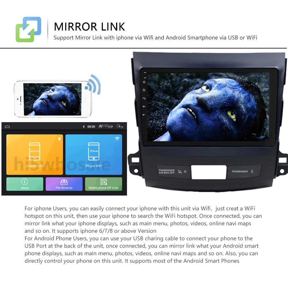 Car Android 10 Radio Multimedia Player Navigation GPS For Mitsubishi Outlander Peugeot 4007 2007 2008 2009 2010 2Din No DvD | Автомобили и