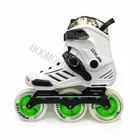 Роликовые коньки для взрослых белого и черного цвета, роликовые коньки с патиновым рокером, инструмент для удовольствия, 243 мм, 3x110 мм, роликовые коньки с встроенным колесом мм