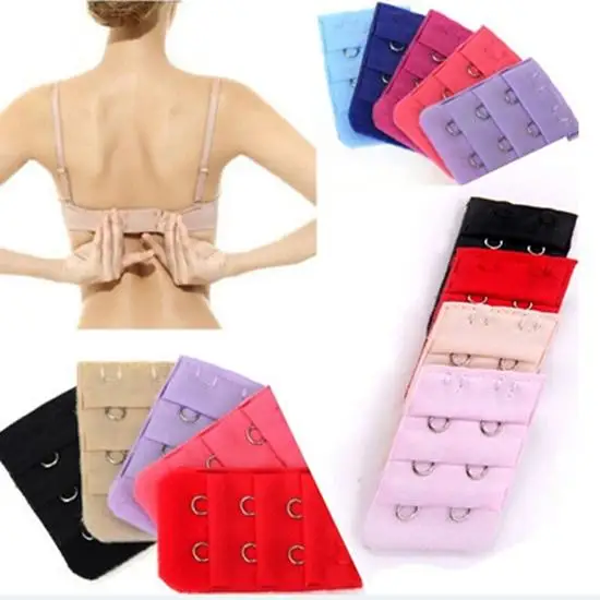 

5Pcs Breathable Women 3 Rows 2 Hooks Bra Strap Extender Soft Back Band Extension 3 Rows 2 Hooks Bra Strap Extender Soft Back Ban