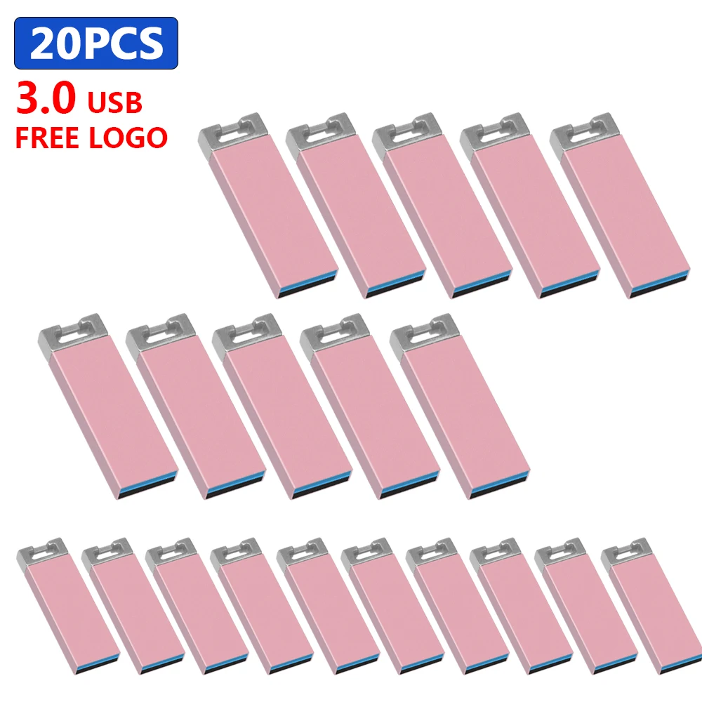 bulk 20pcs free Custom logo usb flash drive 4GB 8GB 16GB pen Drive 32GB usb 3.0 flash usb stick pendrive 64GB for cle usb 128GB