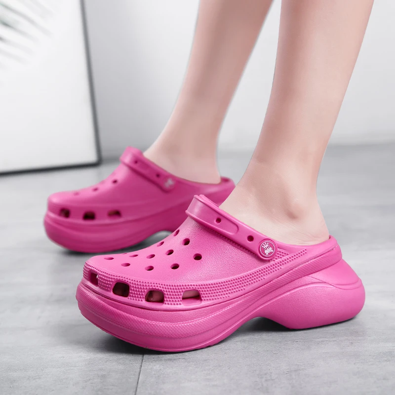 Summer Women Clogs Platform Garden Sandals Cartoon Pattern Slippers Slip On Ladies Beach Shoes Fashion Outdoor Slides | Обувь