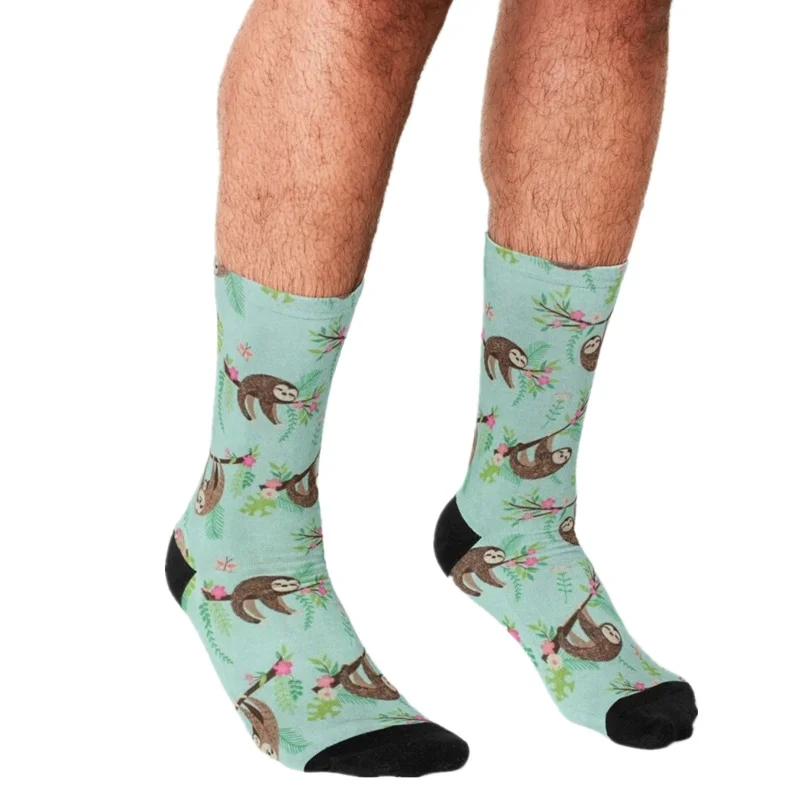 

Смешные мужские носки harajuku милые бесшовные Ленивцы с печатным рисунком счастливого в стиле хип-хоп для мужчин носки для девочек Новинка ске...