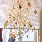 Пасхальные подвесные яйца 6 шт., разноцветные пластиковые пасхальные яйца, подвесные украшения, пасхальное украшение для дома, подарок для детей, сувениры вечерние НКИ