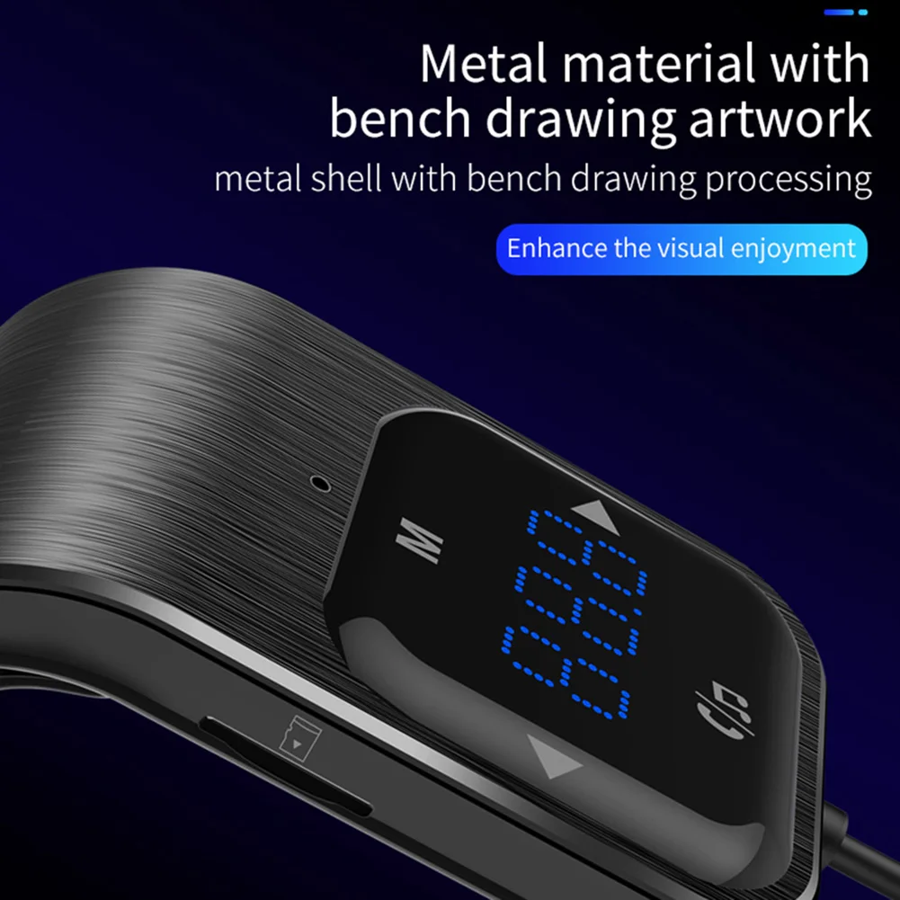 Автомобильный FM радиопередатчик Bluetooth 5 0 MP3 плеер гарнитура двойное зарядное