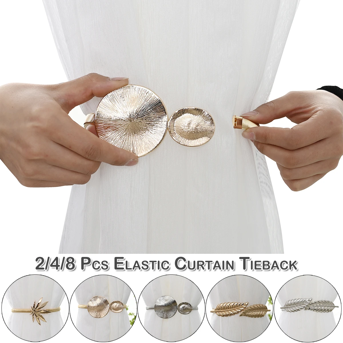 

Curtain Clip Curtain Holders Tieback Buckle Clips Hanging Buckle Tie Back Curtain Window Rope Leaf Elastic Tieback Tie Back D30