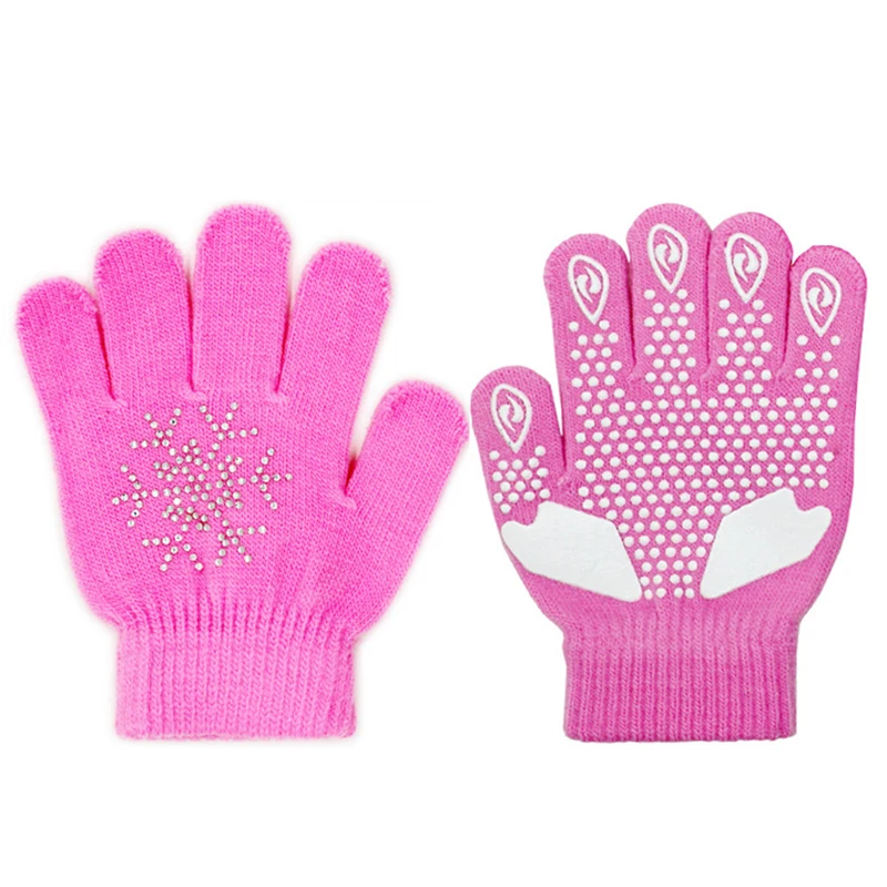 

*Hot Sports Children Skating Gloves Full Finger Rhinestone Winter Warmer Gloves Thermal Handwear Outdoor Sportswear Accessories