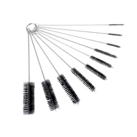 60 hot sale 10pcs cleaning brush set durable stainless steel cleaning brushes for bottle tube jar home cleaning tools