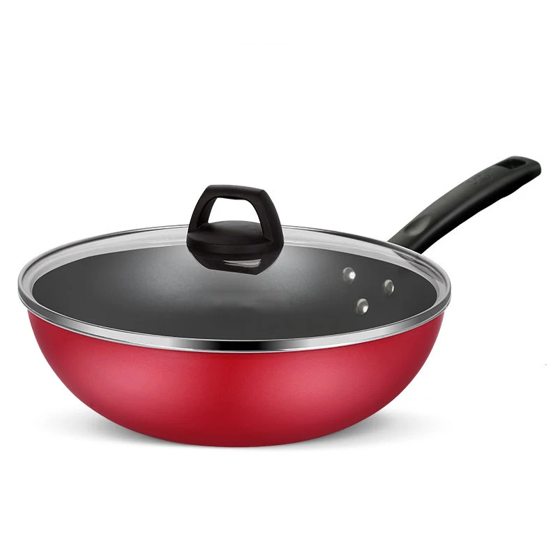 

Non-stick Multi-function Wok Pan with Less Oily Smoke Pan Household Wok Non-stick Pan Induction Cooker Gas Stove Suitable
