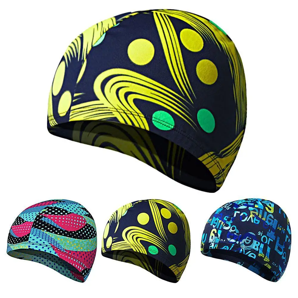 

Unisex High Stretch Swimming Cap Fashion Camouflage Hair Color Wrap Tightly Can S2E4