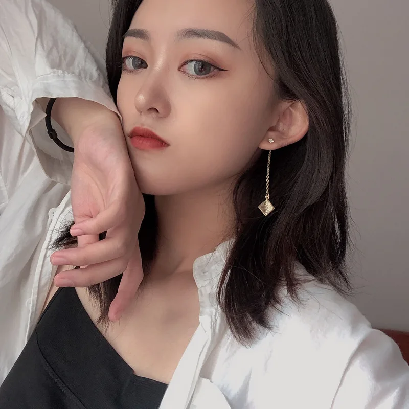 S925 модные ювелирные изделия тонкая цепь висячие серьги цветок блестящие нежные