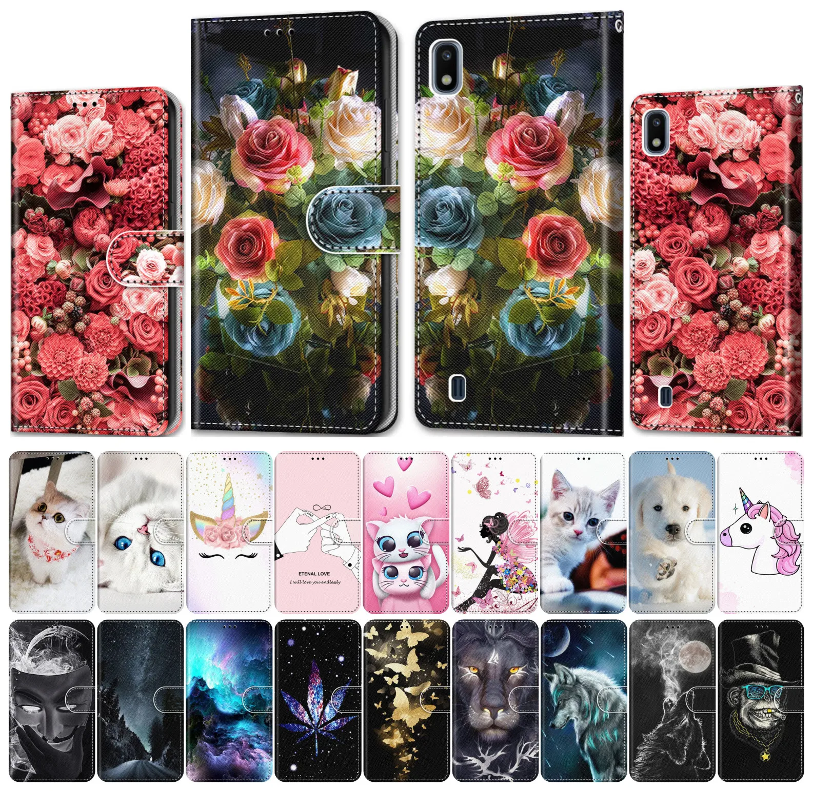 Чехлы для Huawei P Smart 2018 Plus 2019 Z кошелек телефона кожаный чехол милый Футляр тигр волк