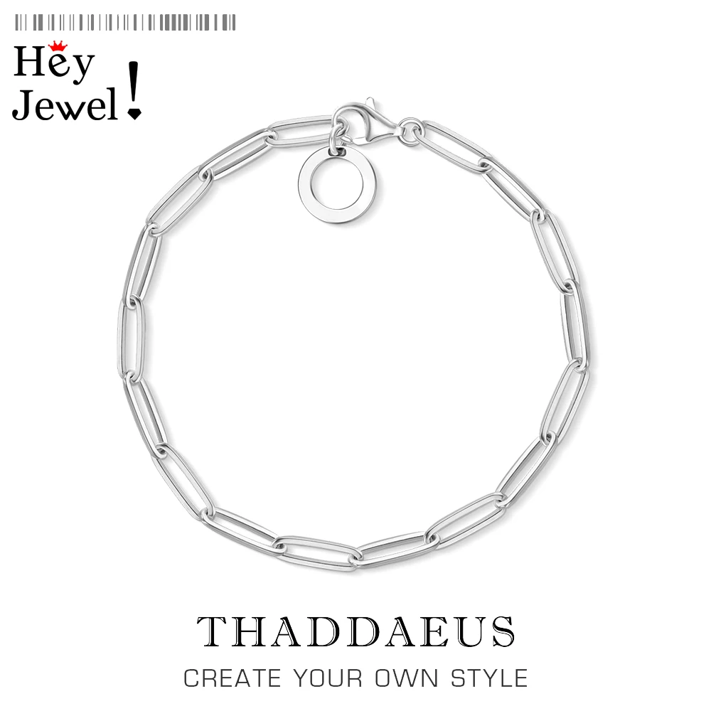 Браслеты с шармами и звеньями модные ювелирные изделия из стерлингового серебра