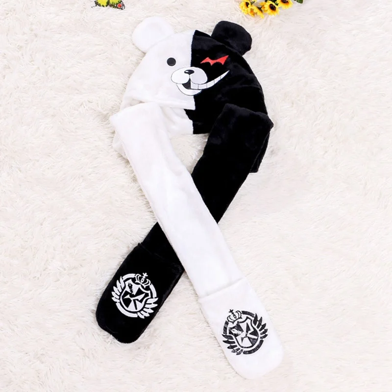 

Anime Danganronpa Monokuma Plush Rabbit Hats Gloves Scarf Earmuffs Cap for Girl Dressed Up As Hats, Wigs, Rabbits with Long Ears
