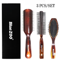 blue zoo anti static spare ribs comb 3 piece amber hair comb for men with large back hair head massage comb