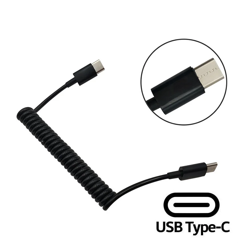 Спиральный кабель USB 3 1 Type C для зарядки и передачи данных длина м высокое качество