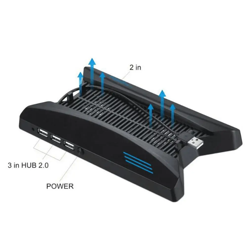 Вертикальная игровая подставка из черного АБС-пластика охлаждающий вентилятор