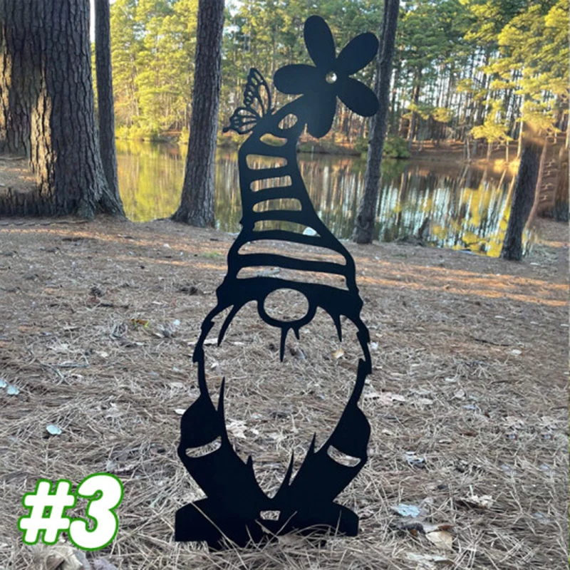 

Steel Branch Gnomes Decoration Cute Standing Silhouette for Home Garden Yard Outdoor Decor GHS99