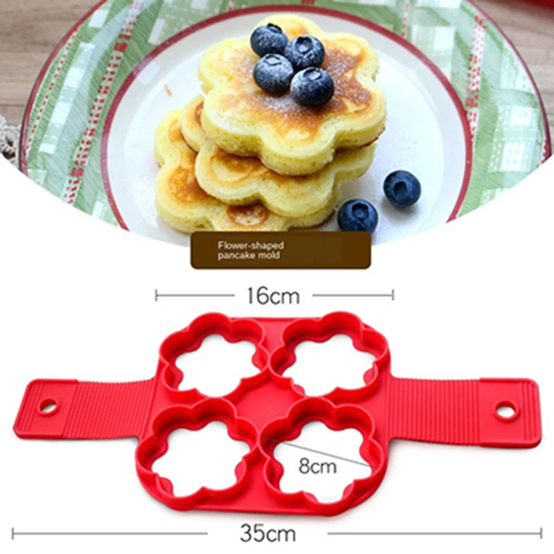 

New Silicone Pancake Mould Non Stick Cooking Baking Mold Loving Shape Four Holes Pancake Maker Omelette Kitchen Tools Housewares