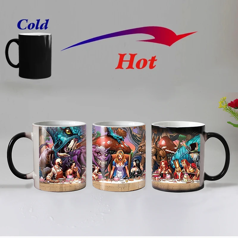 

Free shipping the new fashion of tea coffee cup magic mug cup color cartoon thermal ceramic cup the best gift for children