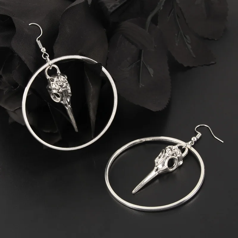 Готический винтажный кулон в виде головы ворона и черепа подвески висячие