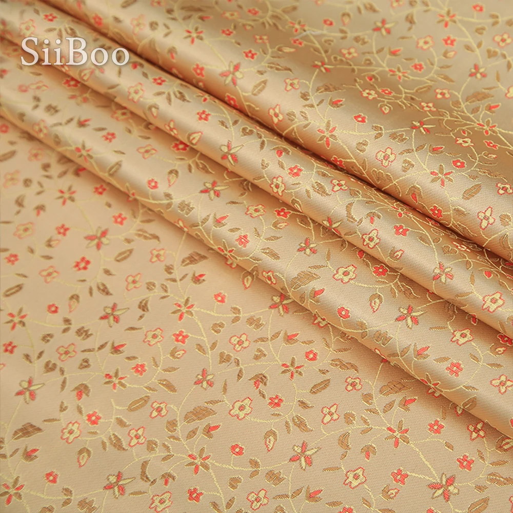 Элегантная жаккардовая ткань в пасторальном стиле оранжевого и синего цветов