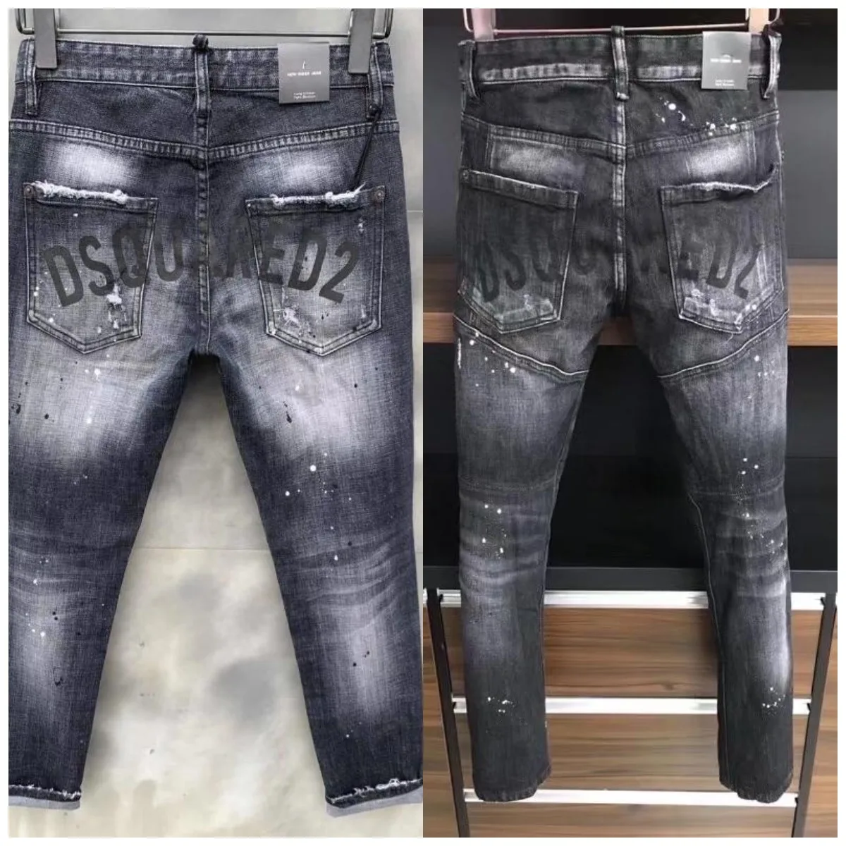 Оригинальные Классические мотоциклетные женские/мужские джинсы DSQUARED2 в стиле