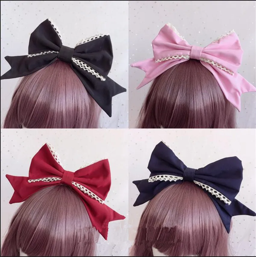 Японский большой бант KC лента для волос аксессуары из кружева бандана на каждый