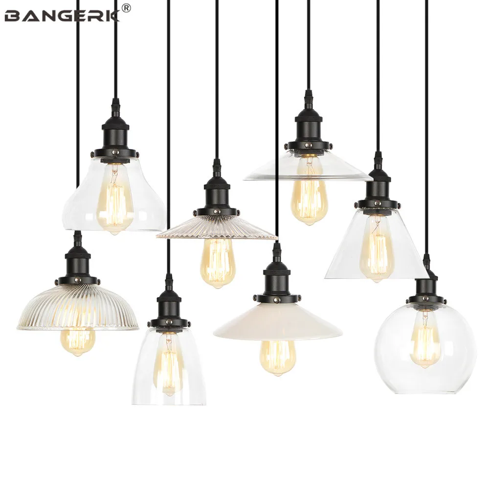 Промышленный стеклянный винтажный подвесной светильник светодиодный в стиле