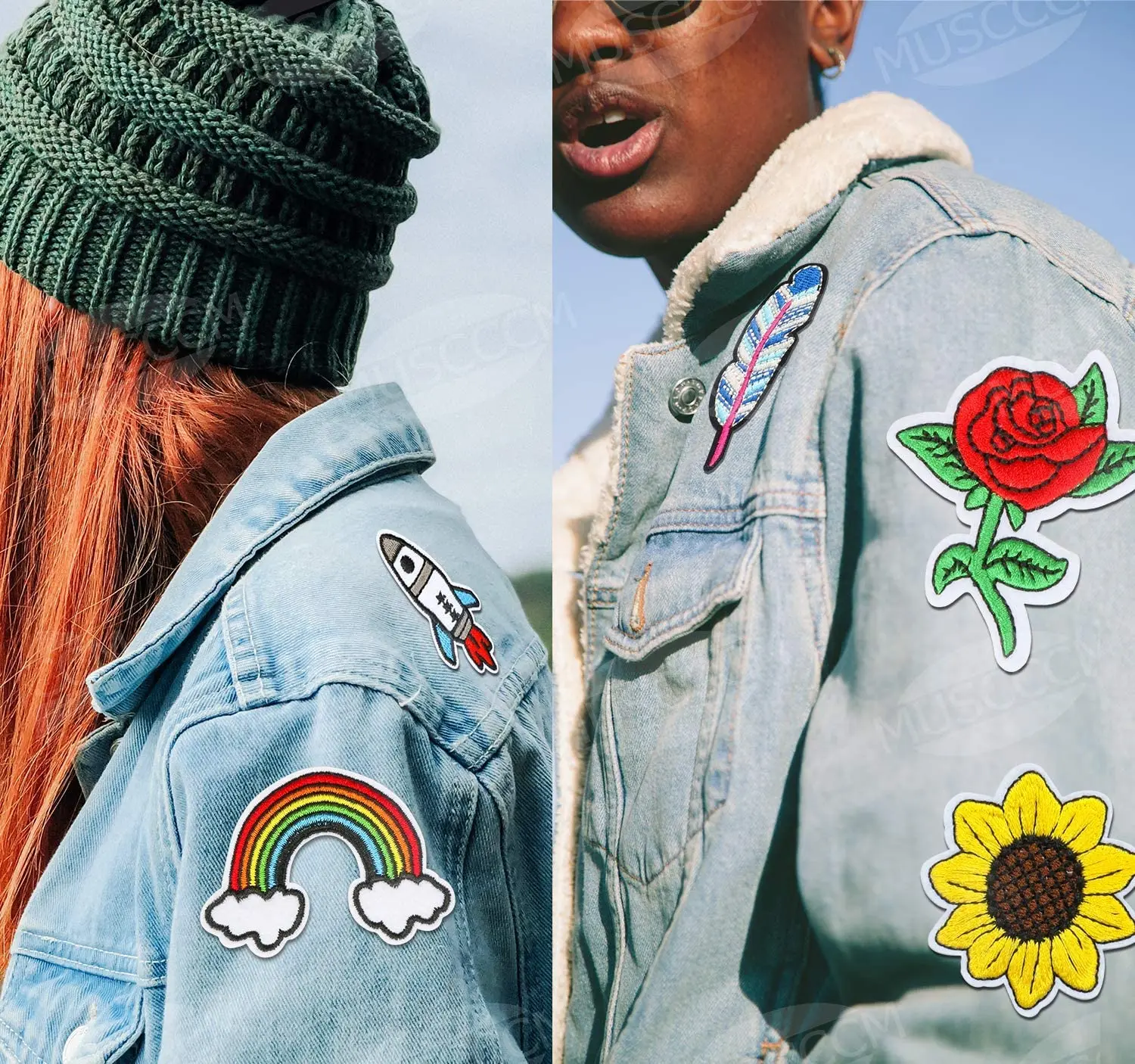 Нашивки с утюгом и принтом горы натуральные приключения уличные наклейки