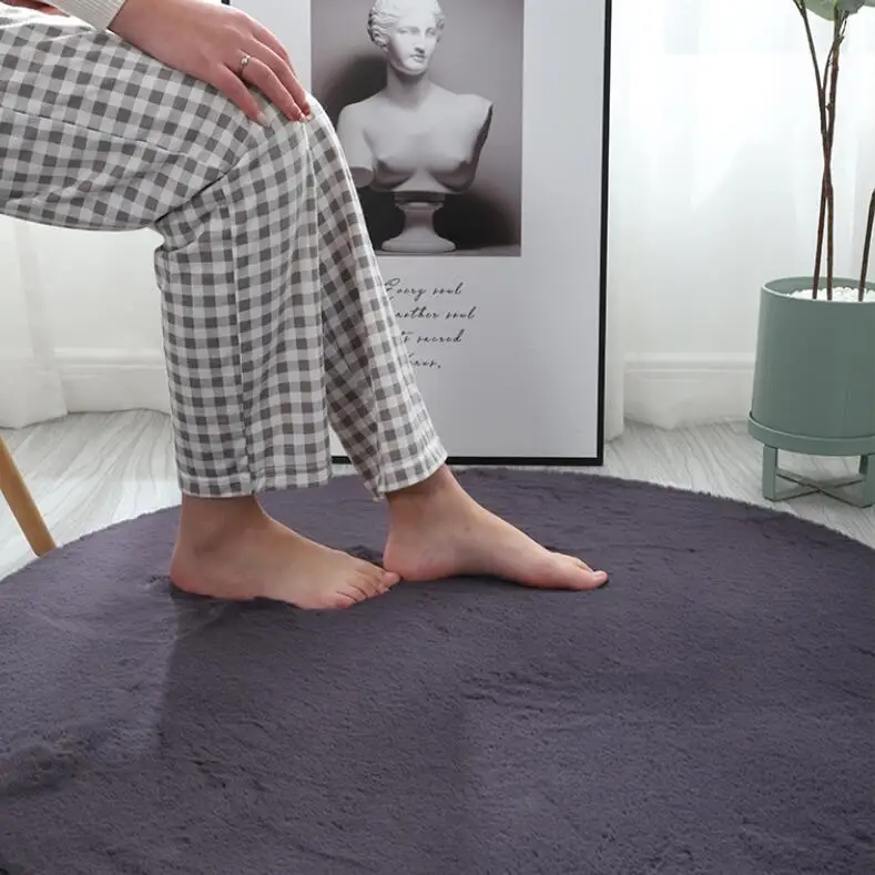 INS нескользящий напольный коврик моющийся искусственный мех мягкий плюшевый для