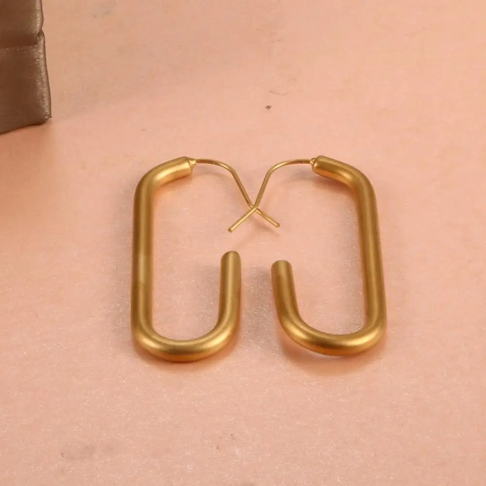 

Fashion Punk Stainless Steel paperclip Earrings For Women Men Safety Pins Stud Hip Hop Earring Female Jewelry Gift