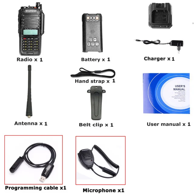 add mic cab Baofeng Высокая мощность Двухдиапазонная UV-9R плюс VHF136-174 UHF400-520MHZ радиостанция водонепроницаемый Baofeng рация трансивер - Цвет: add mic cab