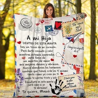 to my daughter message letter quilt blanket spanish languages print flannel blanket home textiles bed sofa express love blanket