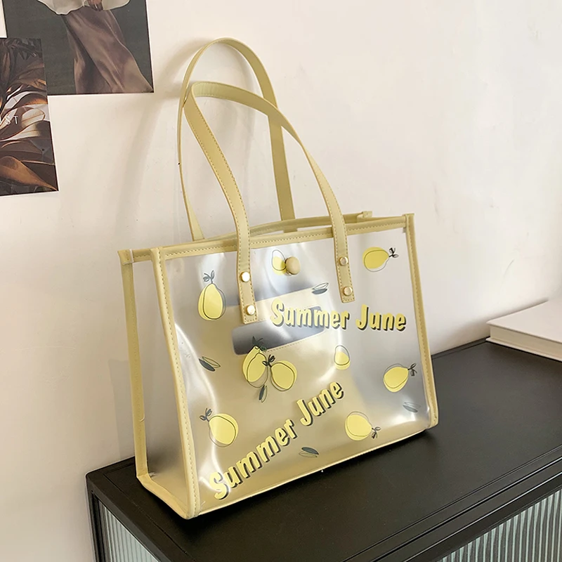 

Женская сумка на плечо Axukes, оранжевая прозрачная, лето 2021, сумочка, косметичка